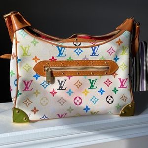 White Multicolore LV boulogne should bag